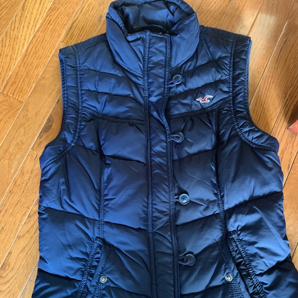 Navy Blue Hollister Puffer Vest